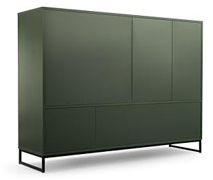 Albello Kommode Livia Schlafzimmer Kommode mit Schubladen Modernes Sideboard Kommode Holz Kommode Grün 160 x 45 x 120 cm