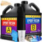 Epoxidharz - 145oz Kristallklares Epoxidharz Kit, Blasen frei, Anti-Gelb, Selbstnivellierend, Hochglanz-Kunstharz für DIY Kunst Handwerk, Schmuck, Tisch, Formen, freundlich zu Harz Handwerk Anfänger