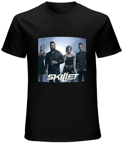 MILAN SPRING Men's Skillet Band Man T Shirts Casual Fashion Trend Black XXL