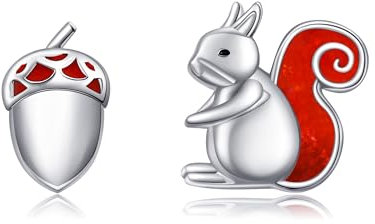 ONEFINITY Eichhörnchen Ohrringe 925 Sterling Sliver Asymmetrische Eichhörnchen Ohrstecker Tiere Schmuck für Frauen