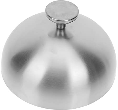 PAMINGONO cubierta de bistec de acero inoxidable comida para microondas cubre antimosquitos guard Cubierta para comida grill plancha bombones - cubierta de comida accesorio de cocina Silver