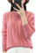 UIOKLMJH Pullover da donna in lana a maniche lunghe con scollo a lupetto, rosa, XXL