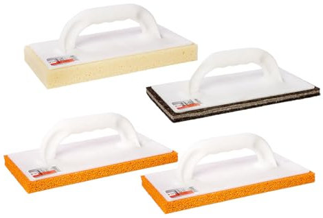 Schwammbrett-Set - Fliesenwaschbrett Hydro, Reibebrett orange grob und fein, Reibebrett braun