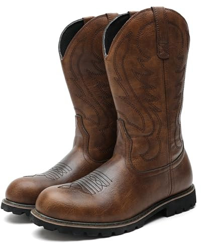 Marrone,41 EU,Uomo Stivali Western Stivali da Cowboy Vintage Stivali da Equitazione Caccia Stivali da Moto