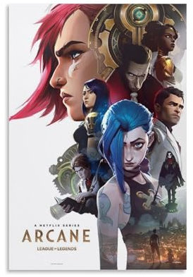 LIDIANWE Arcane League of LegendsCreativity Into Simple Design Leinwandmalerei, Animationsfilm, Leinwandposter, Jugendposter, dekoratives Heimästhetik-Poster, 30 x 45 cm, ungerahmt, 28