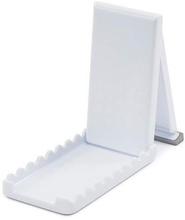 FiNeWaY Foldable Pan Lid Holder for Kitchen Organisation, Compact storage, Non-slip base, Kitchen Storage Ideas (White, Grey)