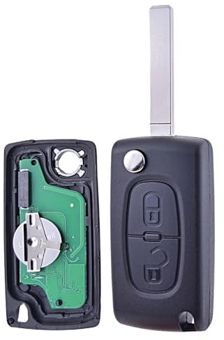ANGOFIZ Clé Vierge ID46 Electronique à Programmer 2 Boutons CE0523 Lame VA2 Compatible avec Peugeot 207 307 307S 308 407 408 3 607 807 2BT 3008 5008 Partner Expert Citroen C2 C3 C4 C5 C6 C8 DS3
