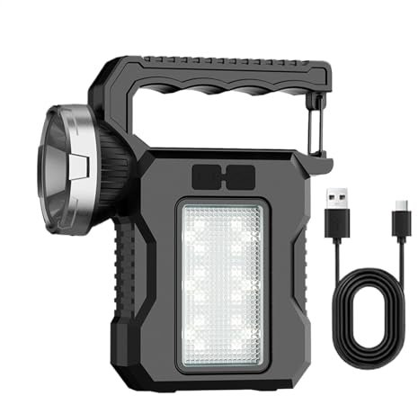 GkgWuxf Linterna recargable para camping, luz solar recargable, potentes suministros de camping, lámparas alimentadas por pilas para, mochileros, caminatas