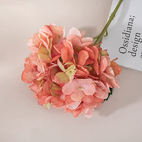 Hortensie Kunstblumen Künstliche Blumen Hortensie wie echt Künstliche Eukalyptus Hortensien Blüten Deko Trockene Blumen Kunstblumen Blätter für Badezimmer Wohnzimmer Heimdekoration Blumenarrangement