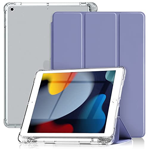 DAORANGE Custodia Cover per iPad 9a / 8a / 7a Generazione 10.2 2021/2020/2019, Cover in Pelle PU Ultra-sottile Leggero con Portapenne, Supporto Trifold e Funzione Auto Svegliati/Sonno (BluViola)