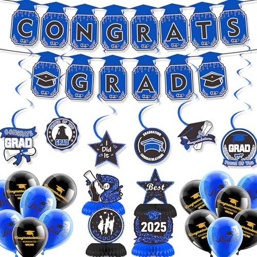 Abschlussfeier Party Dekoration Abschlussfeier Girlande Congrats Grad Banner Abschluss Bienenwabe Mittelstück Tischdekorationen Waben Tischdekoration Graduierung Fotorequisiten Glückwunsch Abschluss