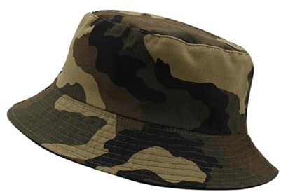 Misfuso Fischerhut Herren Baumwoll Anglerhut mit Tarnmuster,Sommerhut Outdoor, Kappen Cap Freizeithut zum Wandern Camping Reisen Angeln-Khaki-Tarnfarbe