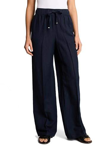 TOM TAILOR Damen Wide Leg Loose Fit Hose mit Leinen
