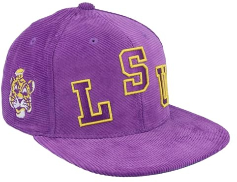 Mitchell & Ness LSU Tigers All Directions Cord Snapback Hat Cap Purple