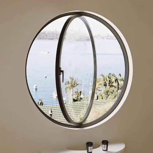 360° Hotel Runde Fenster Mit Griff, Haus Lüftung Beleuchtung Gehärtetes Glas Fenster, Gewerbe drehbar Dekorativ Fenster, Modern drehbar Metall RundFenster.