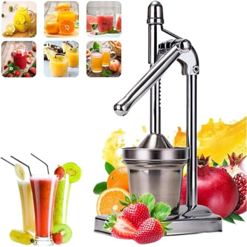 Cast Iron Juicer Hand Press, Effective Stainless Steel Manual Juicer Fruit Squeezer, Heavy Duty Hand Press Juice Extractor For Fresh Lemonade Orange Juice, Easy To Use, Home And Kitchen Essentials