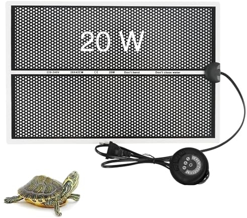 Reptil Heizmatten 20W Heizmatte Terrarium 42x28 CM Reptile Wärmekissen mit 7-stufiger Temperaturregelung 3-stufigem Timer Terrarium Heizkissen für Schildkröte Schlangen Eidechse Gecko Spinne (1PC)
