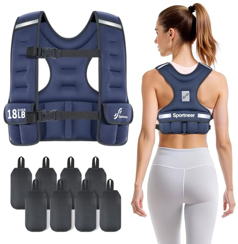 Sportneer Verstellbare Gewichtsweste für Damen Laufweste 2,7-4,5kg/ 4,5-8,16kg