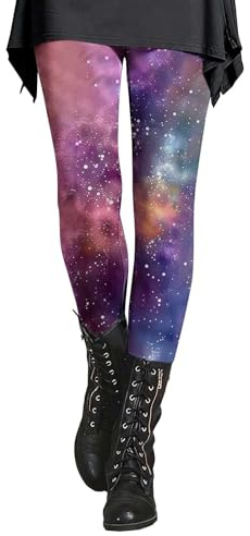 High Waist Gym Leggings for Women Galaxy Printed Running Yoga Pants Workout Running Butt Lift Compression Leggings 3D Print Galaxy/Space/Universe Leggings Fancy Dress