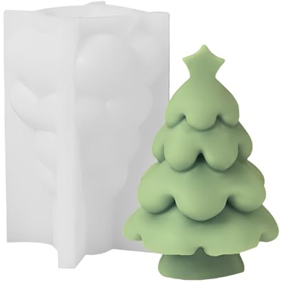 Silikon-Kerzenform Weihnachtsbaum – flexible Gießform für DIY-Kerzen, winterliche Motivform ca. 10,5 x 7,3 cm – spülmaschinenfest, hitze- & kältebeständig, wiederverwendbar, für Paraffin & Rapswachs