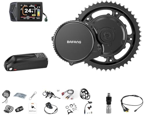 BAFANG 36V 250W Ebike Umbausatz Mit– BBS01B Mittelmotor Kit 44T Kettenblatt, EKD01 Display & 36V 24Ah Akku, Kompatibel mit 68–73mm Tretlager MTB