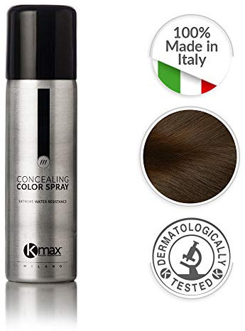 Kmax Spray Color - Castaño Medio - Para ocultar problemas de pérdida cabello. Alta resistencia a la humedad. 100 ml