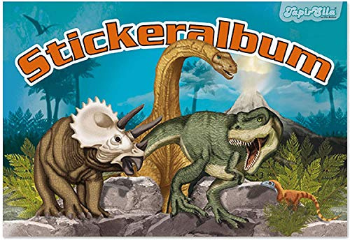 Mauder Stickeralbum für * Dino Sticker * von Lutz 72015 | T-Rex Dinosaurier Dinos Tattoo Kindersticker Aufkleber Stickerbuch für Kinder