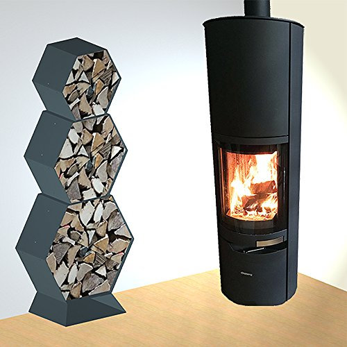 Versandmetall Kaminholzregal 4-teilig mit Fuß Größe XL für 30cm Lange Holzscheite