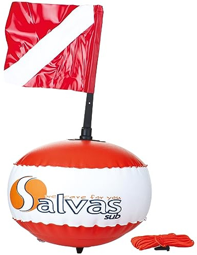 Salvas Inflatable Diver Signal Boa with Lanyard and Flag Boa Signaling Sub Inflatable Diver Signal Boa Marks Sub Aufblasbares Apnoe-Schnorcheln mit Lanyard und Flag Boa Signaling Sub