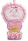 FIOCCO NASCITA COCCARDA MONGOLFIERA CON TELA AIDA PERSONALIZZATO CON IL NOME DELLA TUA BIMBA ROSA Lavorato del tutto a mano