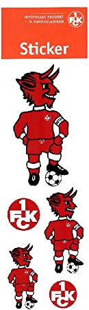 1.FC Kaiserslautern Aufklebebogen - Logo & Teufel - 5er Set Aufkleber Sticker FCK - Plus Lesezeichen I Love Kaiserslautern