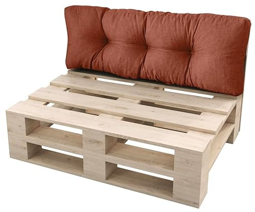 sunnypillow Palettenkissen für Gartenmöbel - Rückenkissen 120 x 40 cm - Rückenpolster für Bett und Sofa - Palettenpolster für Palettenmöbel - Gesteppte Gartenkissen - Rückenlehne, Kissen Orange