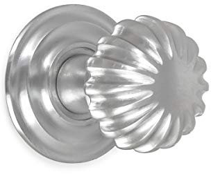 Antikas - Türknauf mit Rosette, feststehend, Türdrücker aus mattem Chrom, wie antik