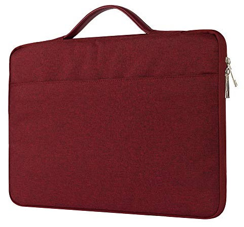 FINDING CASE Laptop Sleeve Pouch Bag for 12.3 Microsoft Surface Pro 2017 / Microsoft surface Pro 6 / Pro 4 / Pro 3-12 inch Notebook Tablet Bag with Leather Handle (wine red)