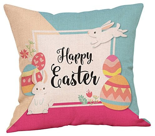 Lazzboy's Osterhase Kissen Dekokissen Ostern Kuschelkissen Hase Couchkissen (A,Ca 45cm*45cm)