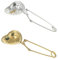 Hemoton 2pcs Heart Shaped Tea Infuser Stainless Steel Tea Ball Diffuser Spoon Strainer with Handle for Home Tea Party (Silver Golden)