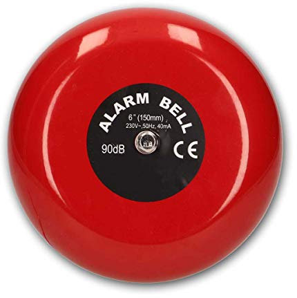 world-trading-net - Alarmglocke 230V, Aluminium/Stahl, Schulglocke knall-rot