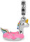 GNOCE Damen Bunter Einhorn Donut Rettungsring Charm Anhänger aus 925 Sterling Silber Passt Alle Armbänder und Halsketten Modeschmuck für Frau Mädchen