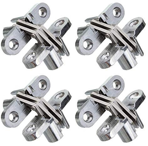 2 Paire 45mm Charnières cachées en acier inoxydable, Charnières invisibles Hauteur de la feuille invisible 1-3/4''