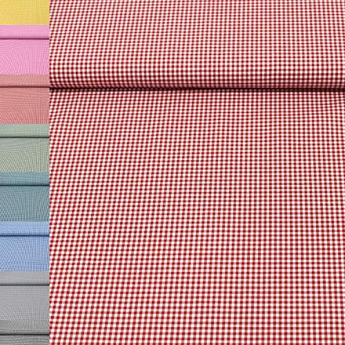 MAGAM-Stoffe Mona Vichy-Karo klein Baumwollstoff Oeko-Tex Meterware 50cm (06. Rot)