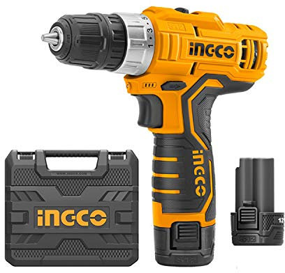 Ingco Cdli1232 Trapano Avvitatore A Batteria 12 V 2 Batterie Incluse In Valigetta Professionale