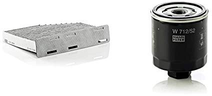 Original MANN-FILTER Innenraumfilter CUK 2939 – Pollenfilter mit Aktivkohle – Für PKW & Ölfilter W 712/52 - Für PKW