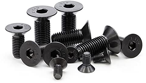 ANSIEDIO Tornillos Avellanadoes de Hexágono Interior - Tornillos Allen de Cabeza Plana - Tornillos Hexagonales de Acero de Aleación Negro - M8×40mm,5 pcs