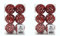 DARO DEKO Weihnachts-Kugel 6cm Glitzer (rot, 2 Sets - 12 Kugeln)