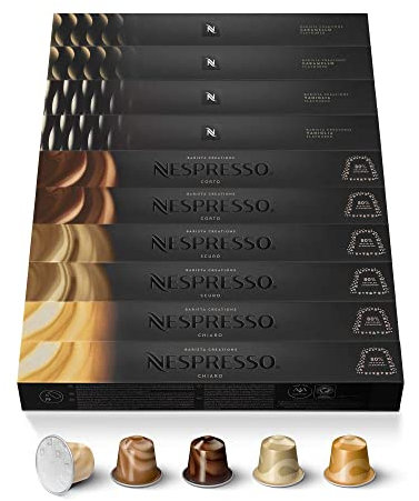 Nespresso Original - Bundle Barista Creations 100 Capsules - 20x Chiaro, 20x Scuro, 20x Corto, 20x Vaniglia, 20x Caramello