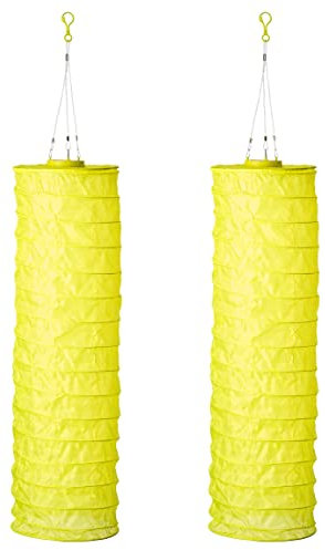 AMARE Solar Lampion XXL 2er Set Schlauch gelb Ø ca.20 x 80cm mit 15 LED Mikro-LEDs