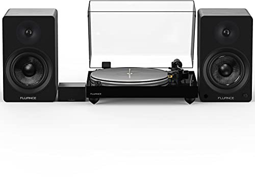 Fluance Reference RT85N High Fidelity Vinyl Turntable (Piano Black), PA10 Phono Preamp and Ai61 Powered 6.5 Bookshelf Speakers (Black Ash), Nagaoka MP-110 cartridge, 120W Class D Amplifier, Bluetooth