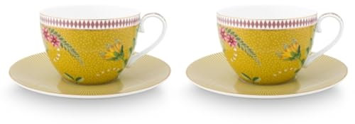 Pip Studio La Majorelle Tasse mit Untertasse gelb 0,28 l Set2