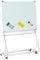 JOMUSAGA Tableau Blanc en Verre avec Support Mobile en Forme de S, Tableau Blanc Magnétique, Écriture Stable, Sans Secousse, Approprié Pour le Bureau, la Formation et le Domicile 90 x 120 cm