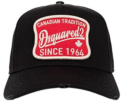 DSQUARED2 Dsquared DSQ Cap Logo-Embroidered Patch Baseballcap Cap BCM0686 2124 Black - SCHWARZ